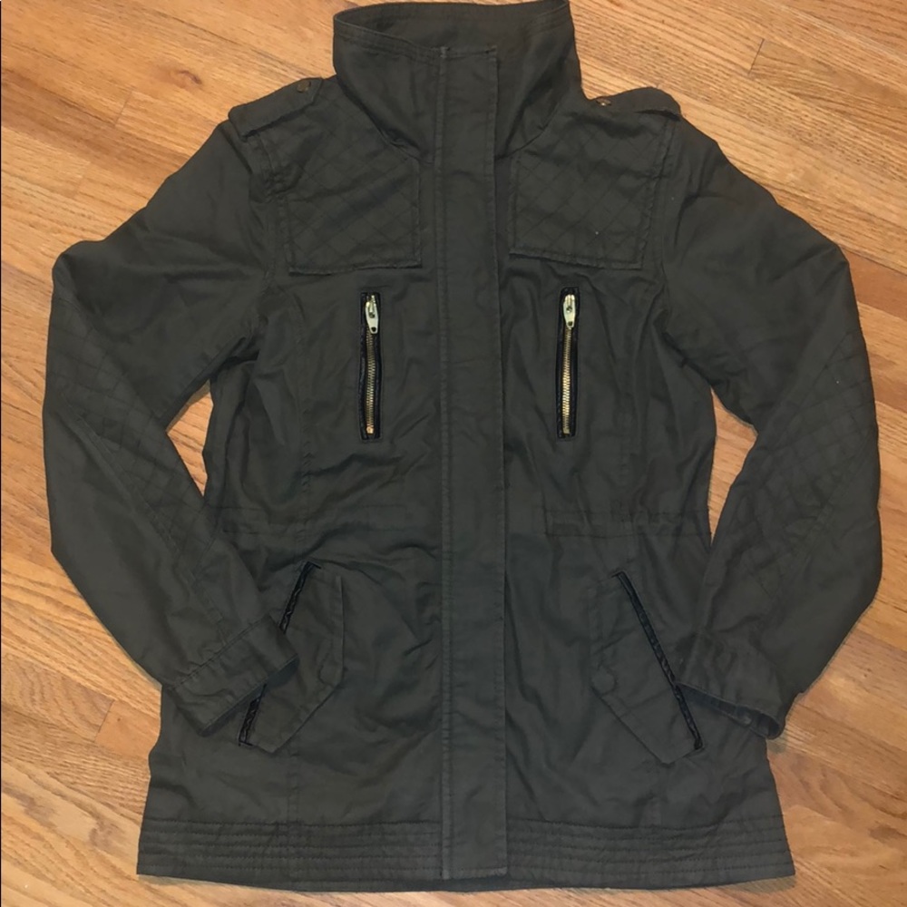 Olive Green Jacket with Black and Good details